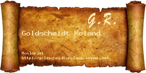 Goldschmidt Roland névjegykártya